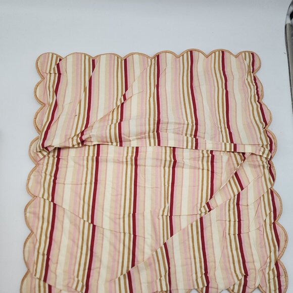 Nordstrom Floral Striped Quilted Throw Pillow Cotton and Polyester QTY 2 - Picture 4 of 5